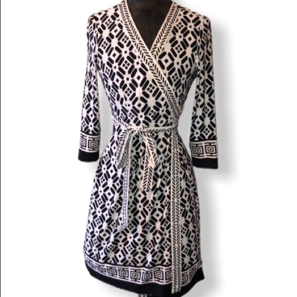Boston Proper Geo Aztec Wrap Dress